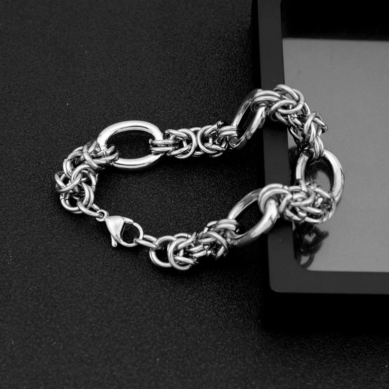 New Hip Hop Design DIY Chain Bracelet for Men Women Heavy Thick Trendy Aesthetic 316L Stainless steel Punk Jewelry