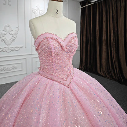 JANCEMBER Romantic Quinceanera Dresses Organza Ball Gown Sequined Evening dresses 2024 Pink Sweetheart DY1141 Bar Mitzvah