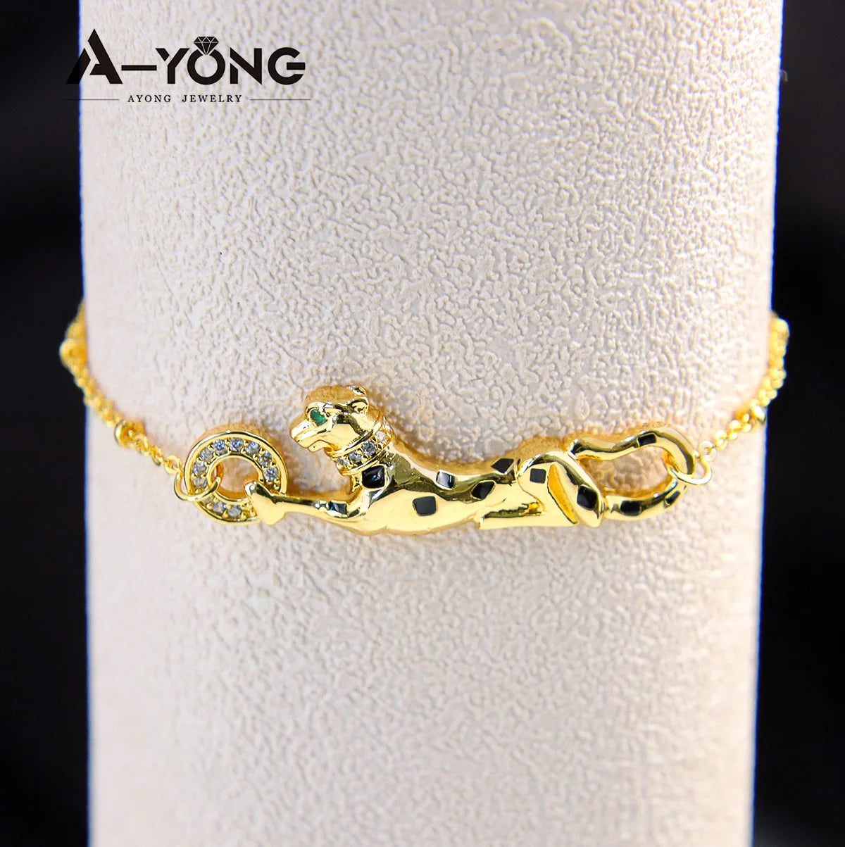 Conjunto de collar dorado punk con diseño de leopardo de AYONG, chapado en oro de 21 quilates, joyería vintage de lujo de Dubái, Oriente Medio, accesorios para bodas árabes