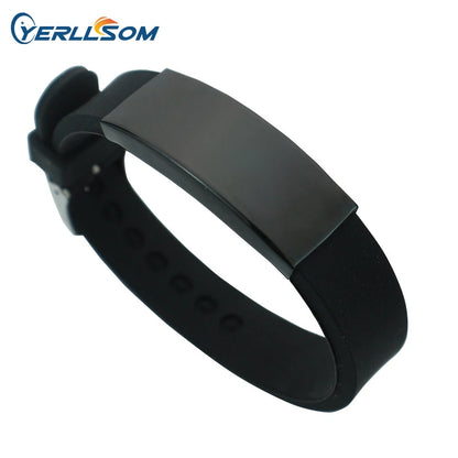 YERLLSOM 100PCS/Lot Wholesale wristbands with logo custom silicon bracelet adjustable stainless clips silicone wristband