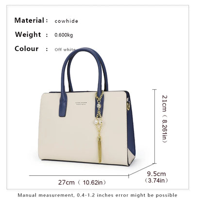 New women's leather handbag with a sense of luxury, fashion, elegance, and large capacity. One shoulder crossbody bag