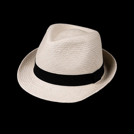 Nuevos sombreros de jazz panamá de alta calidad para el tiempo libre y la moda para mujeres y hombres, sombrero de paja tipo canotier para exteriores, sombrero para el sol en la playa