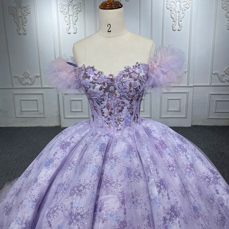 Exquisite Quinceañera Dresses Ball Gown Vestidos De 15 Años Purple Lace Sequined DY6545 Evening Party Dresses Bar Mitzvah