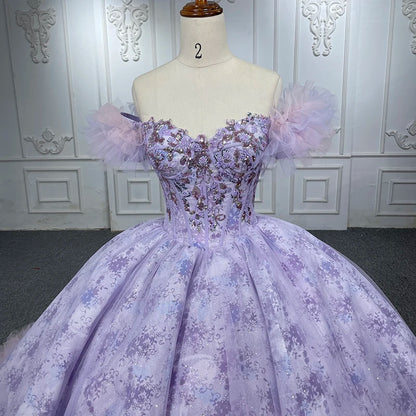 Robes De Quinceañera exquises robe De bal robes De 15 ans violet dentelle paillettes DY6545 robes De soirée Bar Mitzvah