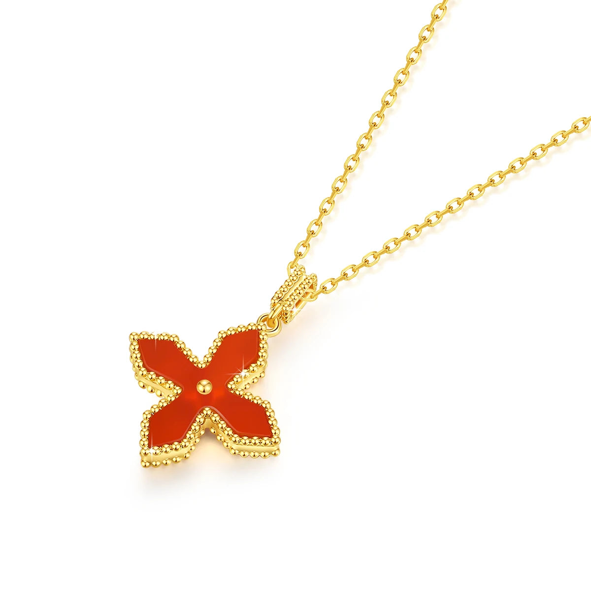 Colgante de cruz de oro 18k 100 % auténtico, collar de ágata roja AU750 con certificado, joyería para mujer, regalo de boda de oro quilates resistente al agua 2024 nuevo