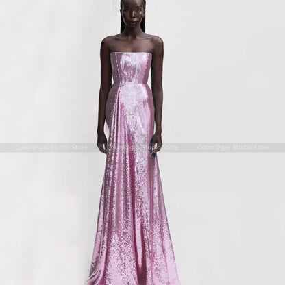 Aucun retour n'est pris en charge ! Robe de soirée à paillettes rose originale AP pour femme