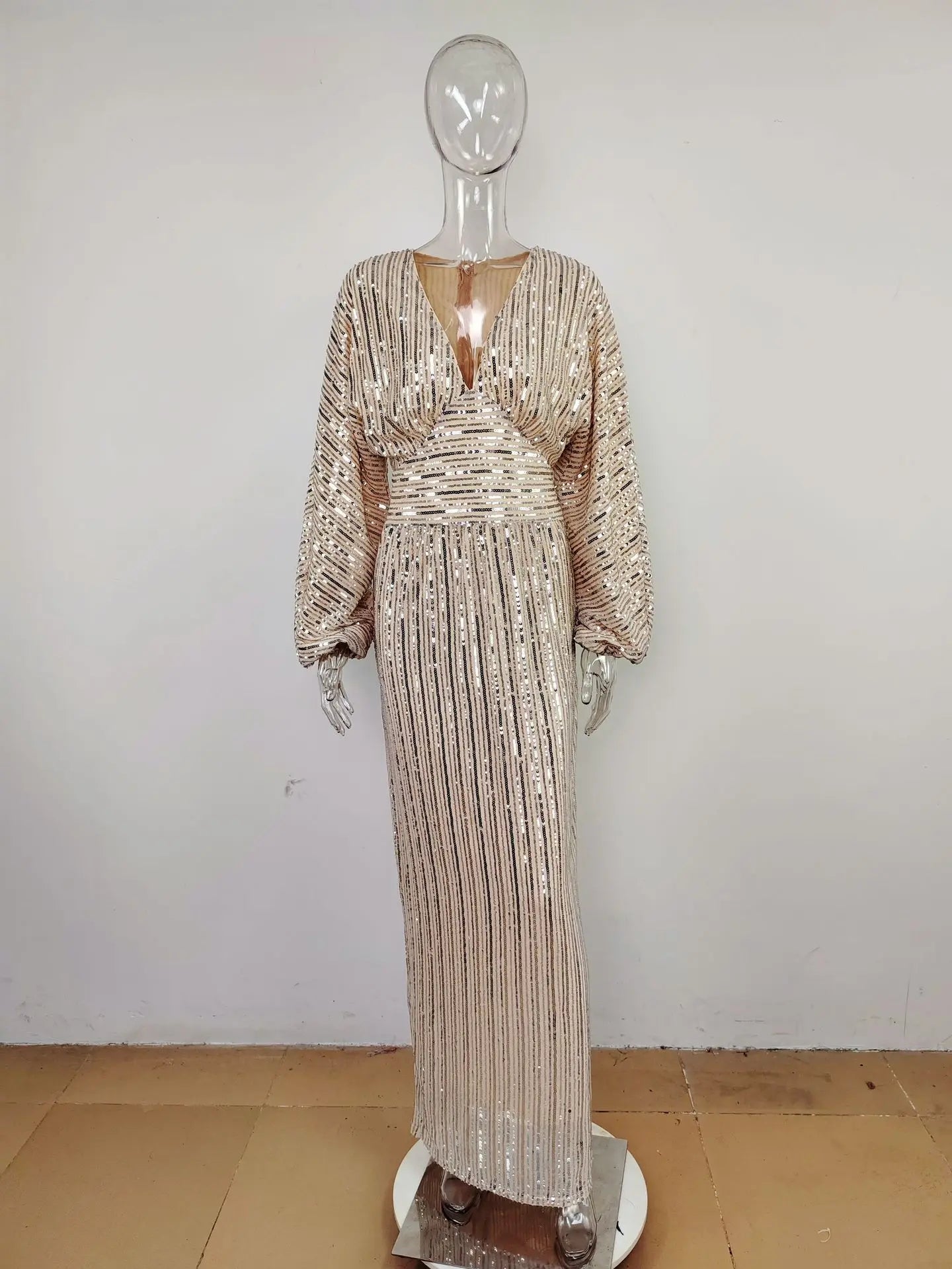 Robe de soirée élégante et brillante pour femmes, robe longue de soirée à manches longues, paillettes, robe uniforme pour femme, demoiselle d'honneur, mariage, célébrité