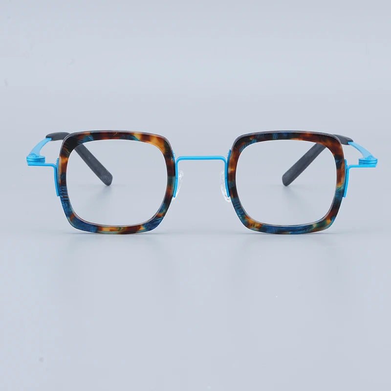 Lunettes carrées de créateur de mode Broccoli Belgique Montures en acétate de titane Lunettes multicolores pour hommes et femmes