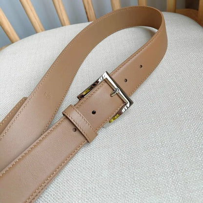 Ceinture longue en cuir de veau 3,5 pour femme Accessoires de mode Ceinture à boucle aiguille en cuir uni pour hommes et femmes