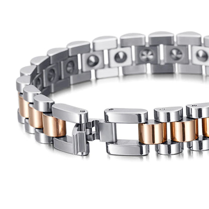 Bracelet en germanium WelMag pour femmes et hommes en acier inoxydable, bijoux de mode pour la santé et l'énergie, cadeaux