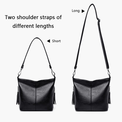 Bolsos de mano con borlas para mujer, bolsos de mano de lujo, bolsos de mano y bandolera de cuero para mujer, bolso de hombro de diseñador, bolso tipo cubo