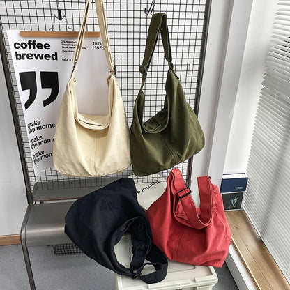 HOCODO New Bags for Women 2022 Canvas Shoulder Bag Fashion Large Capacity Handbags Female Casual Travel Bags Soft Crossbody Bags