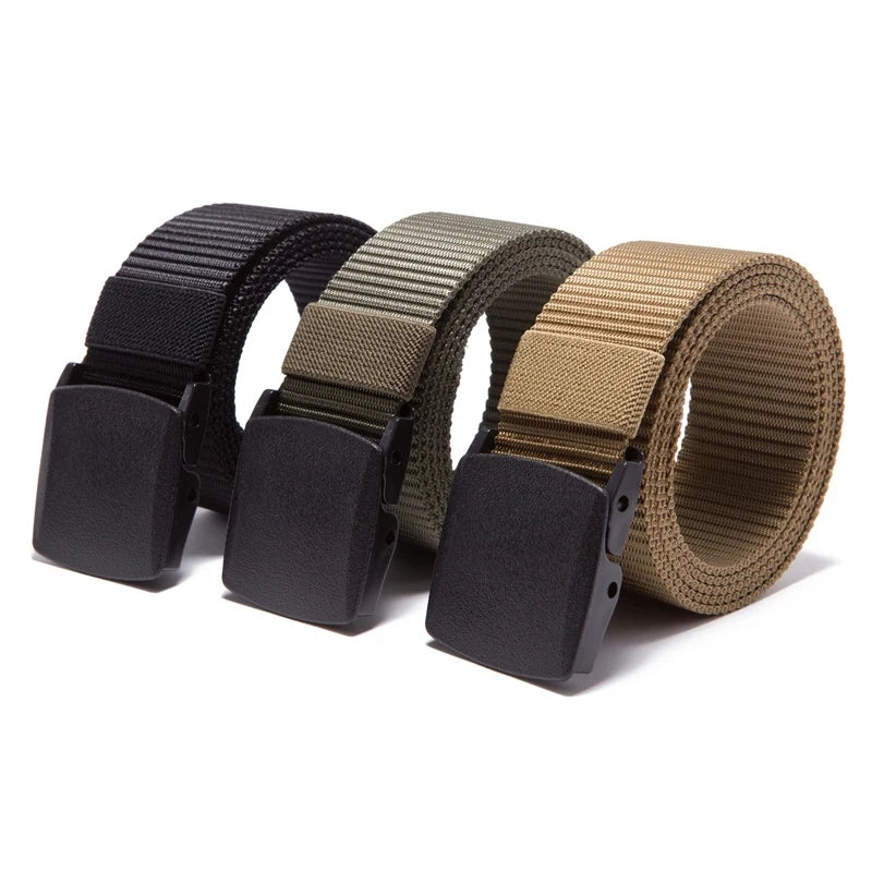 Cinturón de nailon con hebilla automática, cinturón táctico militar para hombre, cinturón de lona para hombre, faja de alta calidad