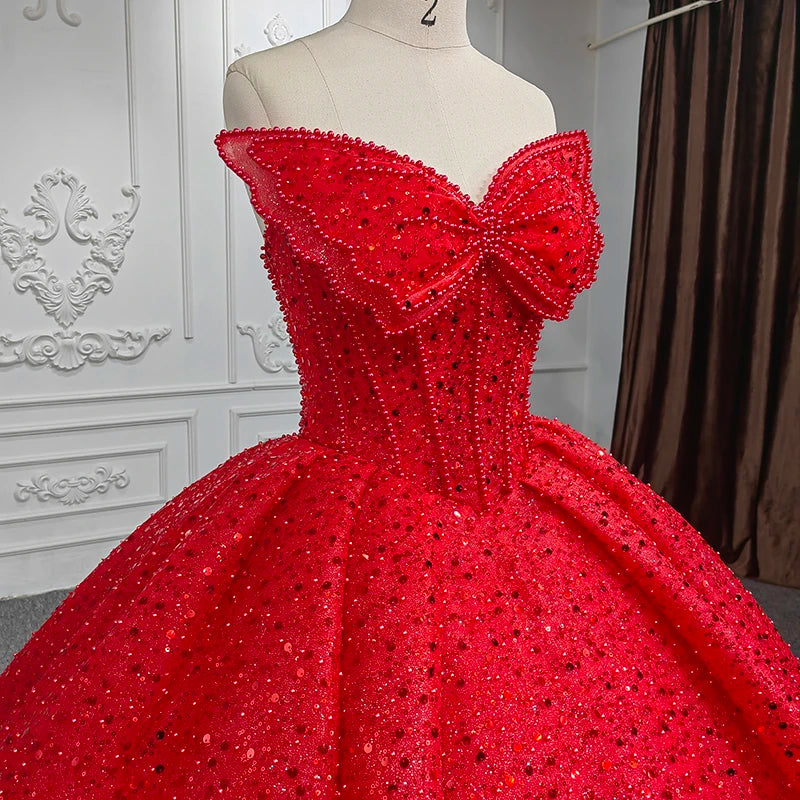 Robes de Quinceanera Robe de bal Fleur Robes De 15 Años Rouge Chérie Paillettes DY9955 Robe de soirée 2022 bar mitzvah