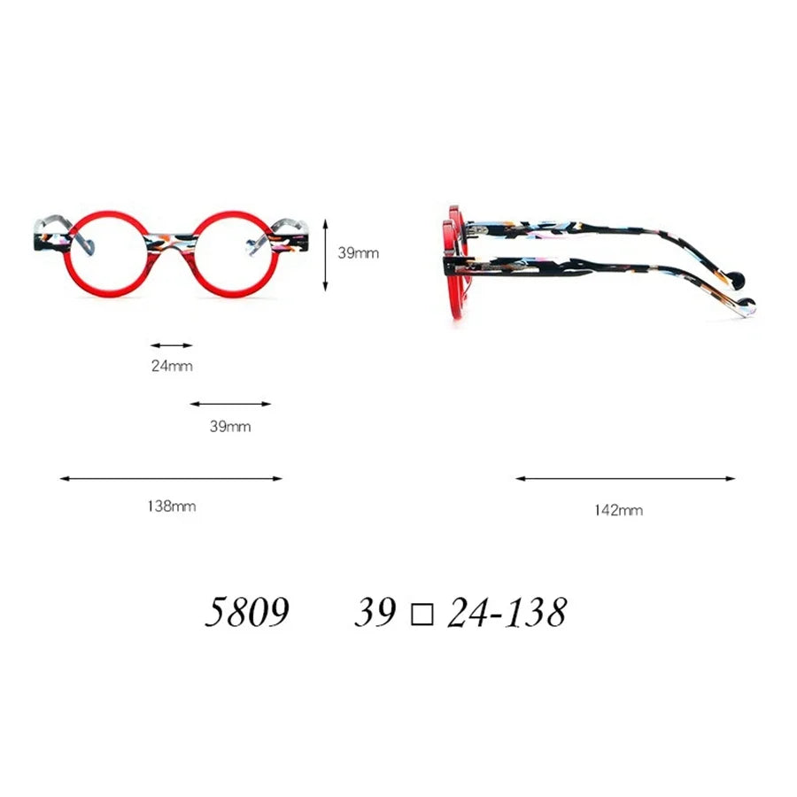 Women's Spectacle Frame Anti-Blue Light Style Glasses Clear Lens Brand Designer Female Acetate Frame Vintage Eyeglasses