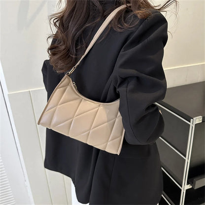 Black PU Leather Shoulder Bag Retro Solid Color Casual Female Hobos Handbags Women's Fashion Handbags Shopper Clutch Purse