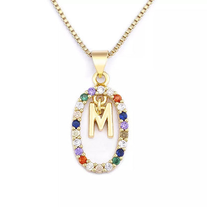 Collier pendentif 26 lettres anglaises Zircon mode A - Z initiale MSCK chaîne longue alphabet tendance pour femmes mon nom bijoux