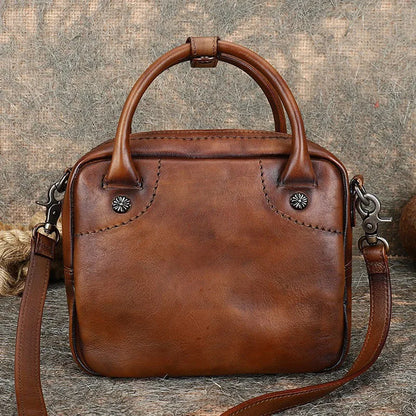 Luxury Designer Handbags For Women Vintage Vegetable Leather Crossbody Bag Ladies Square Studs Shoulder Bags Button Messenger