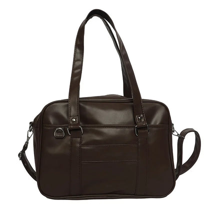 Sac à bandoulière de style preppy japonais pour femmes, sac d'uniforme JK en cuir PU, sacs à main pour filles, sacs à bandoulière de couleur pure, fourre-tout Itabag