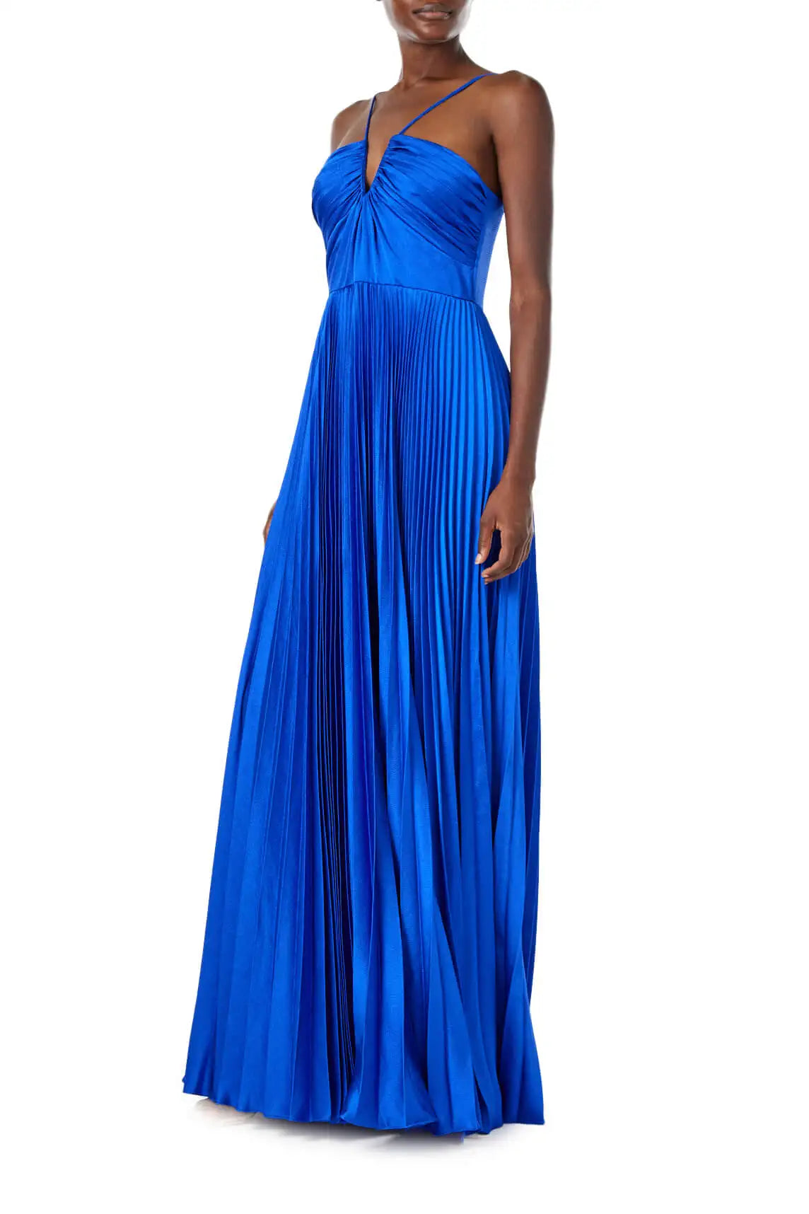 New Fashion Monique Lhuillier Dress Blue Long Skirt High Quality Designer Handmade Dresses