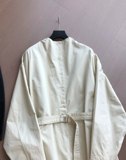 Robe trench-coat à manches longues et col montant pour femme, nouvelle mode début d'automne 2024 0827