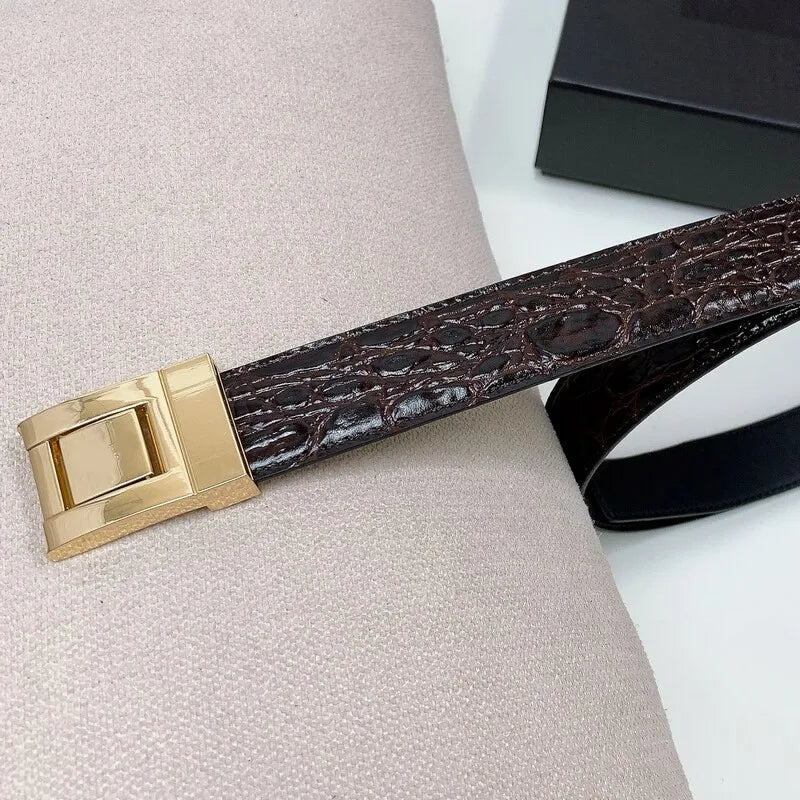 Summer Women's smooth buckle bright leather belt Simple positive leather accessory belt 3.0 full belt for women