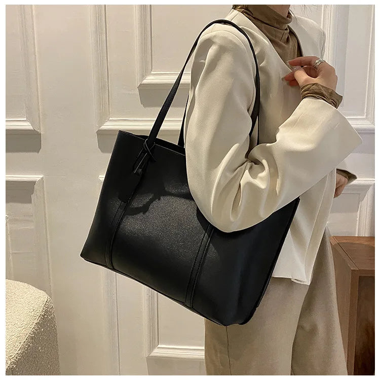 Bolso sencillo de gran capacidad para mujer, bolso de mujer, otoño e invierno 2023, nuevo bolso de hombro de moda, bolsos elegantes de viaje para compras