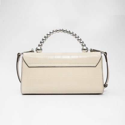 Sac fourre-tout de luxe pour femme rétro tofu petit sac à bandoulière carré en perles sac à main à rabat en cuir de vachette pour femme 2022