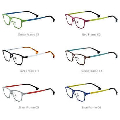 FONEX Lunettes de vue en titane pour hommes et femmes, nouvelle monture polygonale rétro 2024, lunettes de couleur tendance F85824