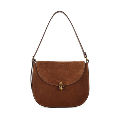 Bolso de mujer de piel auténtica, bolso de piel de vaca, bolso bandolera para mujer, nuevo bolso de hombro de piel antiterciopelo a la moda para mujer