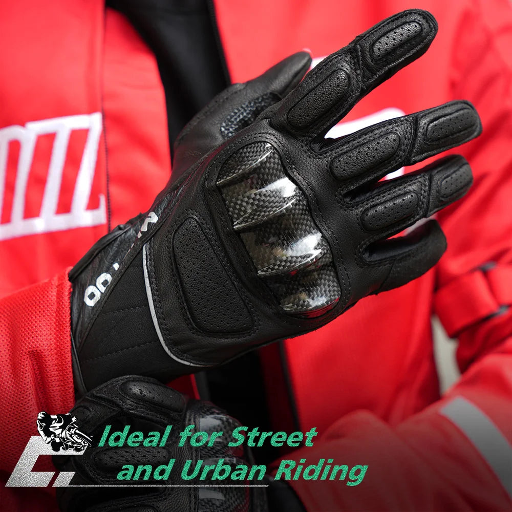 Guantes tácticos de cuero genuino con pantalla táctil y protección dura para paintball, ciclismo, deportes, senderismo, motocicleta, antideslizantes, equipo a prueba de golpes