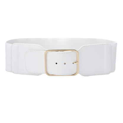 Ceinture élastique large extensible pour femme avec boucle à ardillon