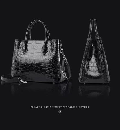 Bolso de piel de pescado de alta calidad para mujer, de piel auténtica, versátil, moderno, con cierre y bolsillo abierto, con asa superior, bolso cuadrado