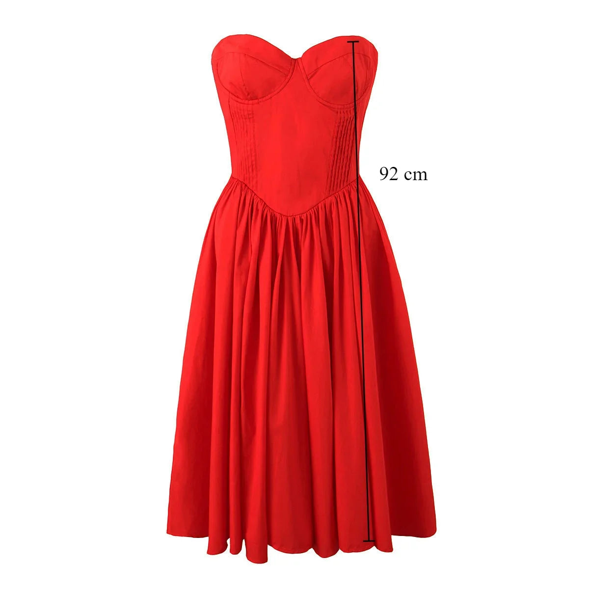 Oligai Summer Strapless Bodycon Dress 2024 New Arrivals Cotton Red Sexy Party Dresses Fashion Female Clothing