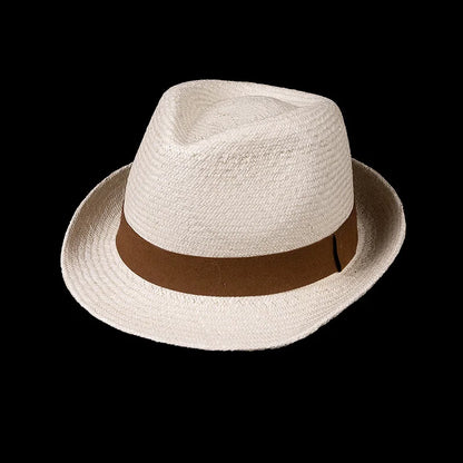 Nuevos sombreros de jazz panamá de alta calidad para el tiempo libre y la moda para mujeres y hombres, sombrero de paja tipo canotier para exteriores, sombrero para el sol en la playa