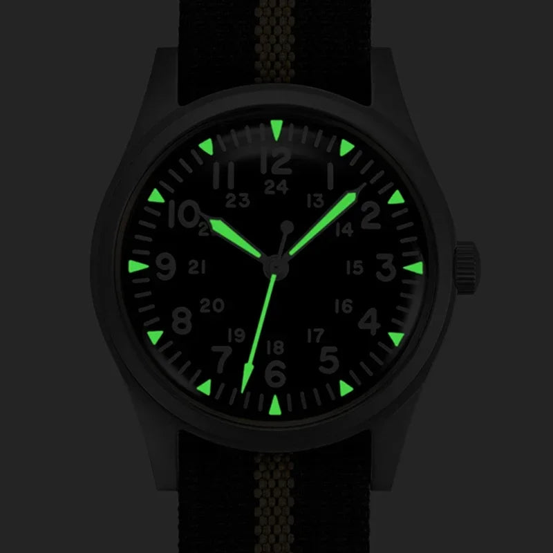 Montre à quartz militaire RDUNAE RA03 pour hommes, montre-bracelet vintage G10 Miyota 2035, mouvement K1, verre minéral, acier inoxydable