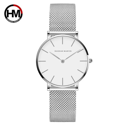 Movimiento importado de Japón Reloj de señora Marca Diseño original Moda Simple 3ATM Reloj de pulsera de cuarzo resistente al agua Montre Femme