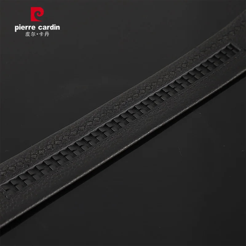 Pierre Cardin Men's Commerce Fashion Genuine Leather Belts Automatic buckle waistband for Men Black Belt