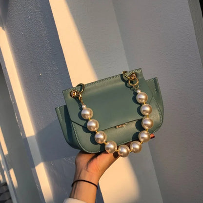 New Exquisite Pearl Beading Handbag Advanced Sence All-match Spring Summer Commuter Mini Bolsas Korean Simple Pack for Women