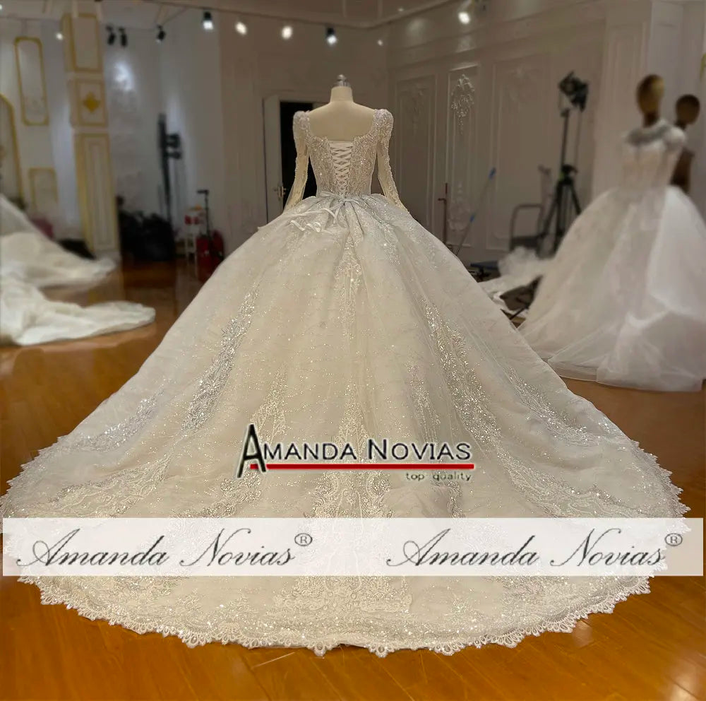 Amanda Novias  Square Neckline Long Sleeves Wedding Dress NS4779 Custom Order