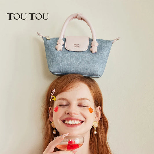 TOUTOU Original Star Dumpling Bun 2024 New Imitation Cowboy One Shoulder Crossbody Bag High End Fashion Handbag