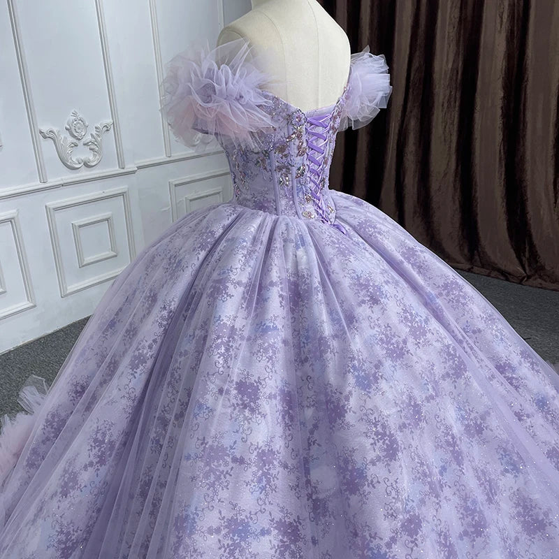 Exquisite Quinceañera Dresses Ball Gown Vestidos De 15 Años Purple Lace Sequined DY6545 Evening Party Dresses Bar Mitzvah