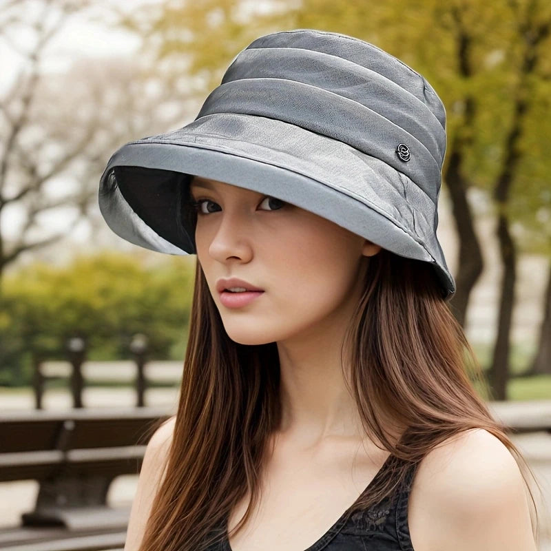 Chapeau de pêcheur en soie de mûrier pour femme, chapeau de protection solaire d'été pour femme, chapeau de protection solaire UV pour femme, nouveau chapeau de soleil pour femme 2024