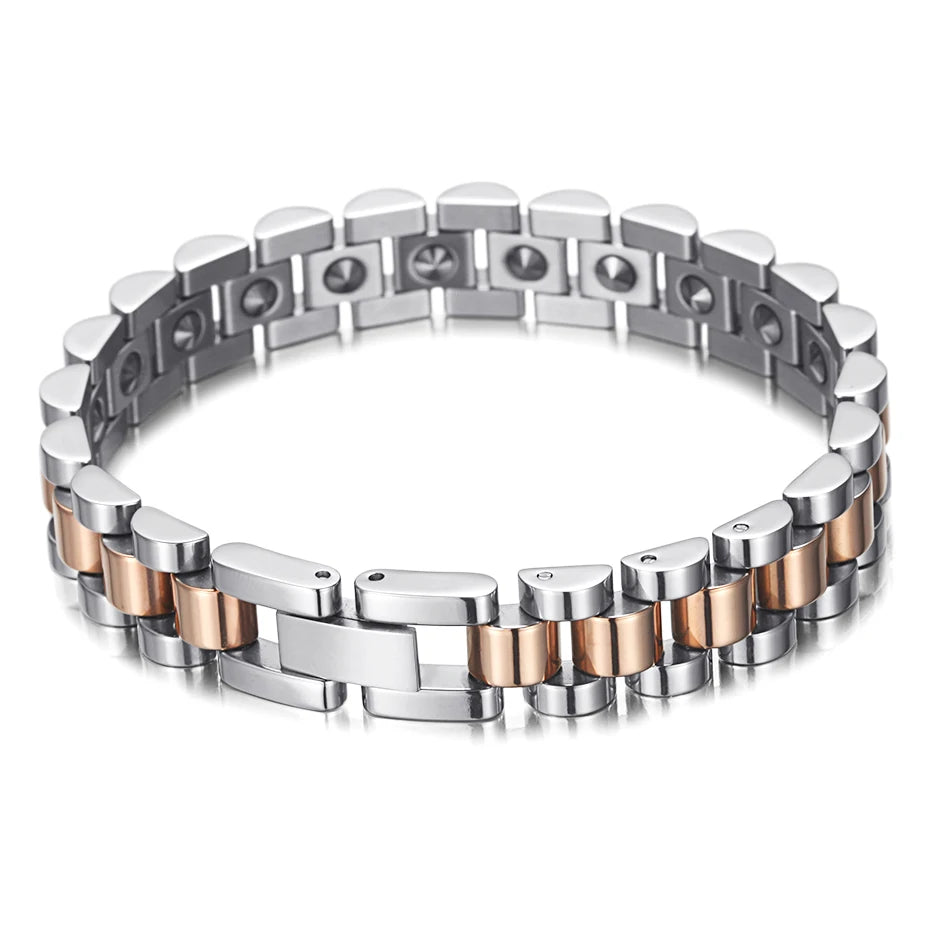 Bracelet en germanium WelMag pour femmes et hommes en acier inoxydable, bijoux de mode pour la santé et l'énergie, cadeaux