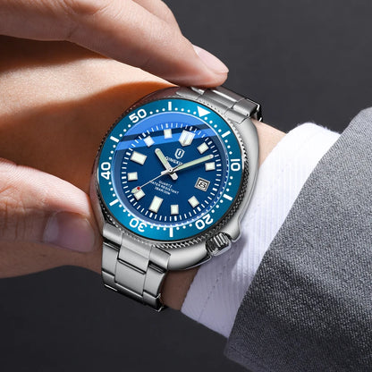 Reloj de cuarzo azul de moda QINGXIYA para hombre, de acero inoxidable, resistente al agua, luminoso, con fecha, relojes para hombre de primera marca de lujo, reloj masculino