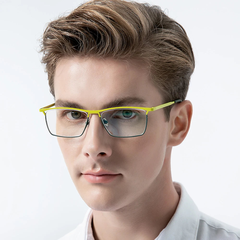 Montura de gafas de titanio FONEX para hombre 2023, gafas cuadradas retro de moda, gafas de color mate F85783