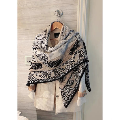 Écharpe de luxe pour femmes, grand châle, pashmina, sac poncho d'hiver, bandana, hijab, mouchoir, accessoire cadeau 135 cm