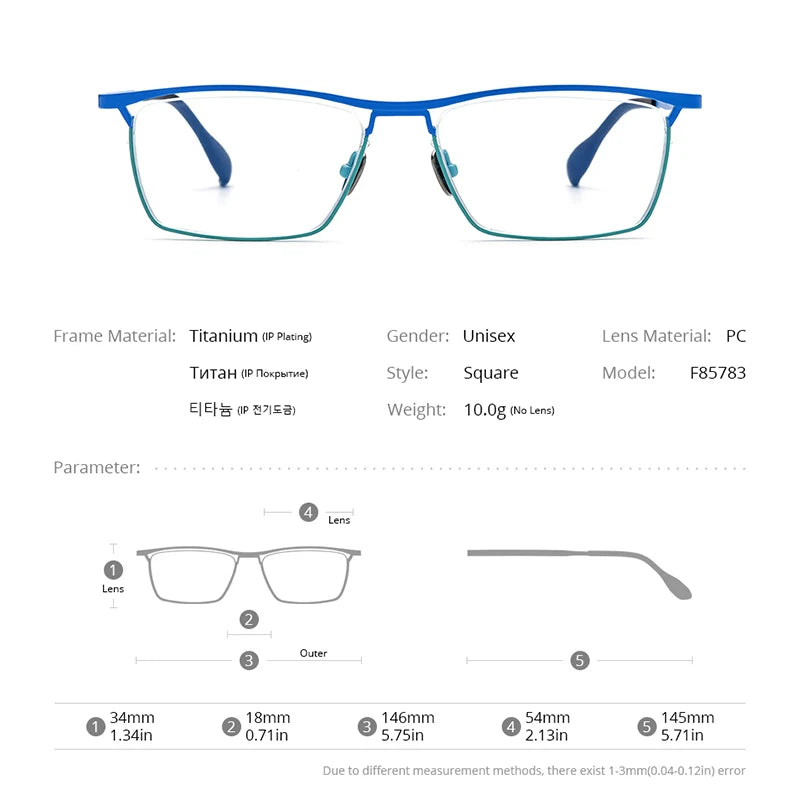 FONEX Titanium Eyeglasses Frame Men 2023 Retro Square Glasses Trendy Matte Color Eyewear F85783