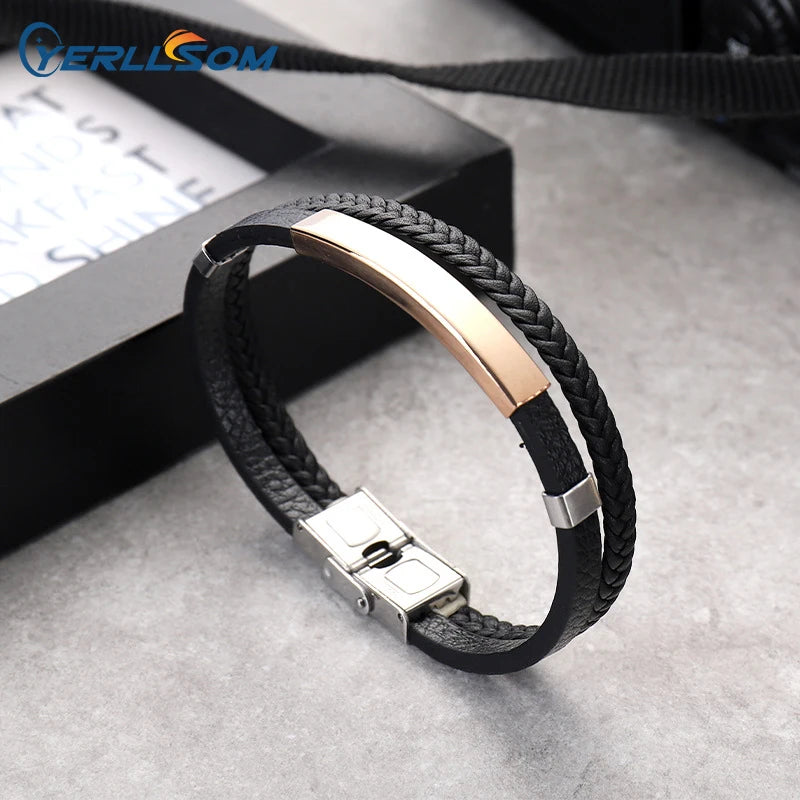 YERLLSOM 100PCS/Lot New products wristband with metal ornaments leathers bracelet adjustable silicone wristband custom logo