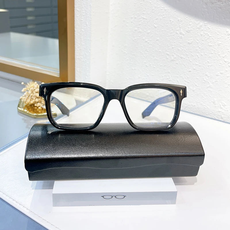 Monture de lunettes carrée en acétate PLAZA faite à la main, design tendance, qualité supérieure, pour hommes et femmes, prescription, myopie, optique, rétro